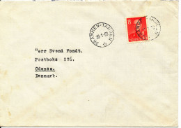 Norway Cover Sent To Denmark Drammen - Tangen 26-1-1960 Single Franked (Seeberg & Nielsen Drammen) - Brieven En Documenten