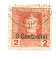 (COLONIE E POSSEDIMENTI) 1918, FRIULI VENETO, SOPRASTAMPATI, 3c SU 2h - 1 Francobollo Usato (CAT. SASSONE N.2) - Occupazione Austriaca