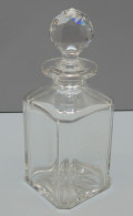 -JOLIE ANCIENNE CARAFE A WHISKY CRISTAL Avec GROS BOUCHON à FACETTES PLEIN       E - Glas & Kristal