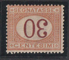 SEGNATASSE 30 CENT. MH* VARIETÀ CIFRA CAPOVOLTA - SASSONE 23A - Nuevos