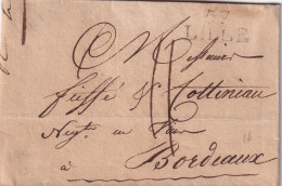 LAS. 23 JUILLET 1814. 57/LILLE. NORD. DENISANT-DEBRUY. POUR BORDEAUX. TAXE 11 - 1801-1848: Precursores XIX