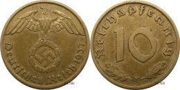 Allemagne - IIIe Reich - 10 Reichspfennig 1937 F - TTB/XF45 - Mon6478 - 10 Reichspfennig