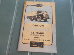 CAMION RENAULT 2,5 TONNES RENAULT, LIVRET NOTICE DE 1956 ENTRETIEN - Non Classificati