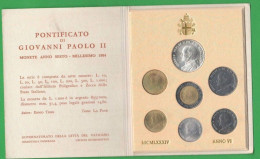 Vaticano Serie 1984 Wojtyla Pope Vatikan City Anno VI° UNC Divisionale 7 Valori Set Coin - Vaticaanstad