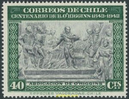 729978 MNH CHILE 1942 CENTENARIO DEL FALLECIMIENTO DE BERNARDO O'HIGGINS - Chili