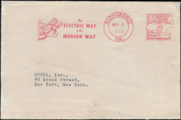 États-Unis 1946. Empreinte De Machine à Affranchir. La Voie électrique Est La Voie Moderne - Electricity