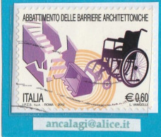 USATI ITALIA 2012 - Ref.1229 "BARRIERE ARCHITETTONICHE" 1 Val. - - 2011-20: Usados