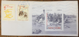 500 Ans De Découverte De New-York Timbre De France 2024 Sur Fragment Avec Cachet 2024 - Gebraucht