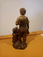 STATUETTE PLATRE PEINT - FORGERON - AUCUNE MARQUE DE FABRIQUE - NON DATE - - Populaire Kunst