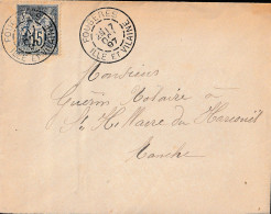 Lettre De FOUGERES Du 17 Octobre 1897 Via ST HILAIRE Du HARCOUET - 1898-1900 Sage (Type III)