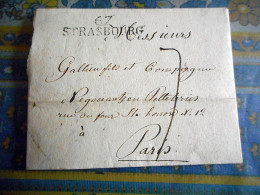 LAC 1820 STRASBOURG Pour PARIS TAXE 7 GRIFFE LINEAIRE - 1801-1848: Precursores XIX