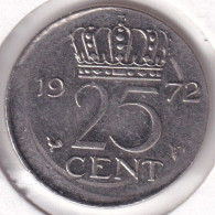 Nederland / Netherland KM-183 25 Cent 1972 Error Off Center Strike - Fouten & Varianten