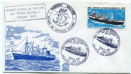 T. A. A. F. ENVELOPPE 1er JOUR DU PA 29 DERNIER VOYAGE DU GALLIENI...AVEC OBLITERATION ARCHIPEL DES KERGUELEN 25 JANV 73 - FDC