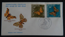 AFARS ET ISSAS  FDC  YT 420/421 "PAPILLONS" ANNÉE 1976 RABAT COLLE PARTIELLEMENT AU VERSO - Covers & Documents