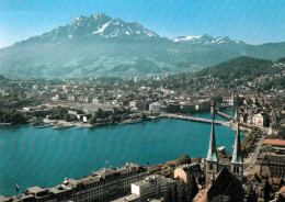 1 AK Schweiz * Blick Auf Luzern - Im Vordergrund Die Hofkirche - Luftbildaufnahme * - Luzern