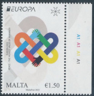 Malta 2023. / Europa / Peace / Set 1 Stamp From Booklet - 2023
