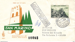 San Marino - Veduta Panoramica Lire 500 Su Busta Venetia Racc. - FDC