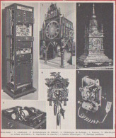 Horloge. Divers Horloges: Atomique, Astronomique De Lubeck, Céramique De Zuloaga ... Parlante. Larousse 1948. - Documenti Storici