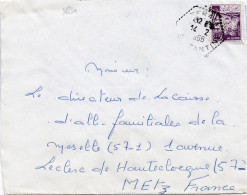 36830# ALGERIE LETTRE Obl ZERAIA CONSTANTINE 1968 Pour METZ MOSELLE - Algeria (1962-...)