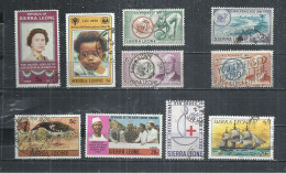 TEN AT A TIME - SIERRA LEONE - LOT OF 10 DIFFERENT 3 - POSTALLY USED OBLITERE GESTEMPELT USADO - Sierra Leone (1961-...)