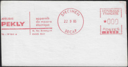 France 1965. Épreuve D'empreinte SECAP. Ateliers Pekly, Appareils De Mesure électrique. Tirage 3 Ex. - Elektrizität