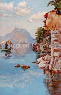 13795584 Gandria TI E Monte San Salvatore Lago Di Lugano Kuenstlerkarte Gandria  - Sonstige & Ohne Zuordnung