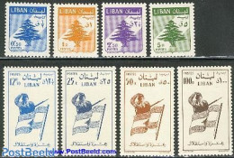 Lebanon 1958 Definitives 8v, Mint NH, History - Nature - Flags - Trees & Forests - Rotary, Lions Club