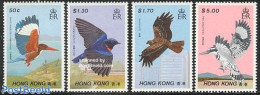 Hong Kong 1988 Birds 4v, Mint NH, Nature - Birds - Birds Of Prey - Kingfishers - Neufs