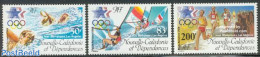 New Caledonia 1984 Olympic Games Los Angeles 3v, Mint NH, Sport - Athletics - Olympic Games - Sailing - Swimming - Unused Stamps