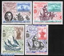 Mali 1981 Columbus 4v, Mint NH, History - Transport - Explorers - Stamps On Stamps - Ships And Boats - Exploradores