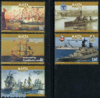 Malta 2006 Naval Vessels 5v, Mint NH, Transport - Ships And Boats - Ships