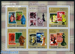 Guinea Bissau 2009 Chess 5v M/s, Mint NH, Sport - Chess - Stamps On Stamps - Echecs