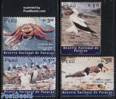 Peru 2002 National Park 4v, Mint NH, Nature - Birds - Shells & Crustaceans - Vie Marine