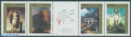 Peru 1990 French Revolution 4v+tab [::::], Mint NH, History - History - Art - Castles & Fortifications - Paintings - Castelli