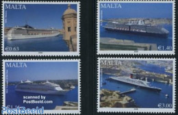 Malta 2008 Cruise Ships 4v, Mint NH, Transport - Ships And Boats - Art - Castles & Fortifications - Ships