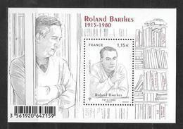 France 2015 Bloc Feuillet N° F5006 Neuf Roland Barthes à La Faciale + 10% - Mint/Hinged