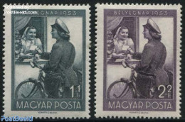 Hungary 1953 Stamp Day 2v, Mint NH, Sport - Cycling - Post - Stamp Day - Unused Stamps