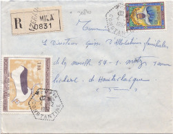 36840# ALGERIE LETTRE RECOMMANDE Obl ZERAIA CONSTANTINE 1967 MILA Pour METZ MOSELLE - Argelia (1962-...)