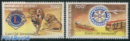 Mali 1983 Lions, Rotary 2v, Mint NH, Nature - Transport - Various - Animals (others & Mixed) - Railways - Lions Club -.. - Treni