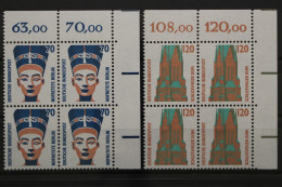 BRD, MiNr. 1374-1375 Viererblöcke, Ecken Re. Oben, Postfrisch - Unused Stamps