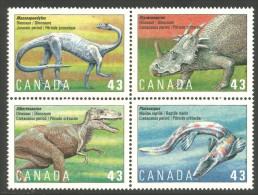 Canada Massospondylus Styracosaurus Albertosaurus Platecarpus Dinosaur MNH ** Neuf SC (C14-98ab) - Prehistorisch