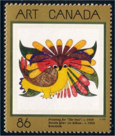 Canada Tableau Chouette Hibou Owl Eule Painting Kenojuak Ashevak MNH ** Neuf SC (C14-66d) - Búhos, Lechuza