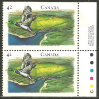 Canada Canard Duck Saskatchewan River Paire Block Couleurs MNH ** Neuf SC (C14-12prpca) - Ongebruikt