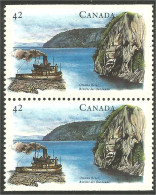 Canada Bois Wood Ottawa River Remorqueur Bateau Boat Ship Schiffe Paire MNH ** Neuf SC (C14-10pr) - Ships