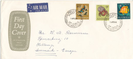 Australia FDC 14-2-1966 Sent Air Mail To Denmark - Ersttagsbelege (FDC)
