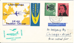 Germany Cover First Non Stop Flight Lufthansa LH 430 Frankfurt - Chicago 14-5-1960 - Cartas & Documentos