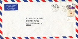 New Zealand Air Mail Cover Sent To Denmark Jean Batten Place 28-4-1977 Single Franked - Luchtpost
