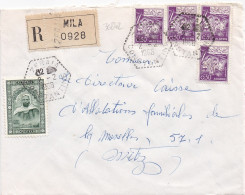 36842# ALGERIE LETTRE RECOMMANDE Obl ZERAIA CONSTANTINE 1968 MILA Pour METZ MOSELLE - Algeria (1962-...)