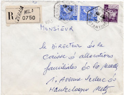 36843# ALGERIE LETTRE RECOMMANDE Obl ZERAIA CONSTANTINE 1967 MILA Pour METZ MOSELLE - Algeria (1962-...)