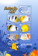 Nevis 2021 Butterfly Fish 8v M/s, Mint NH, Nature - Fish - Vissen